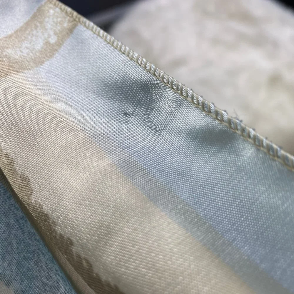 Blue, Tan, Black Abstract Scarf 100% Polyester 10